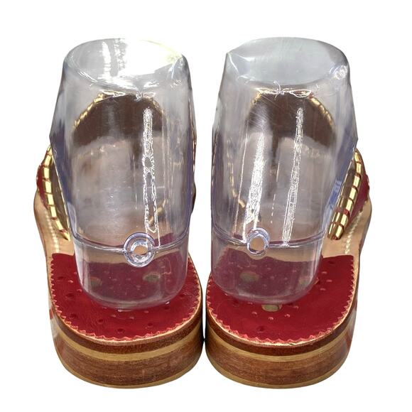Jack Rogers Women’s Red Leather Slip On Thong Sandals Size US 6 - Picture 8 of 10